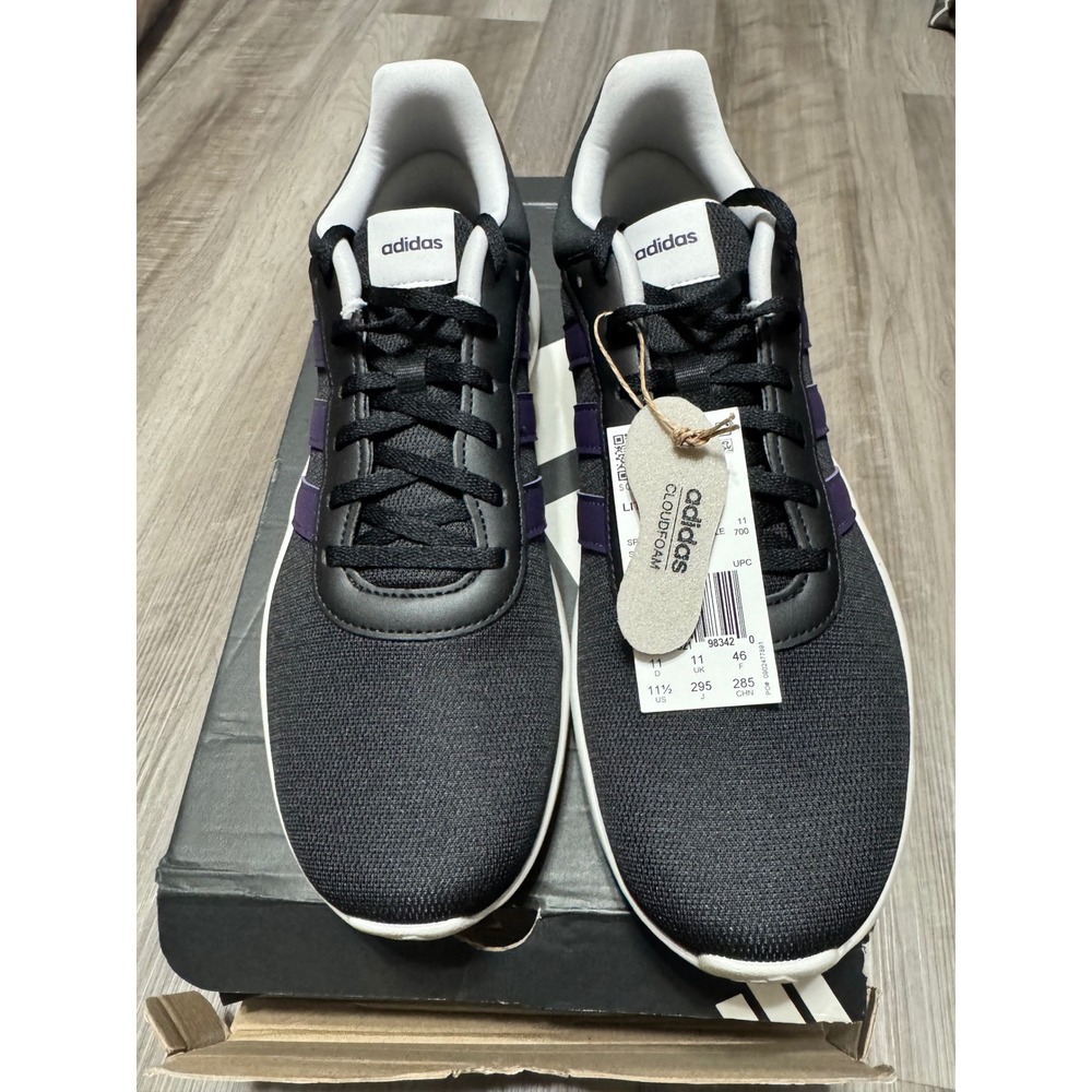 Adidas Lite Racer 4.0 Mens Sneakers Black Purple Running Shoes Size 11.5 NEW